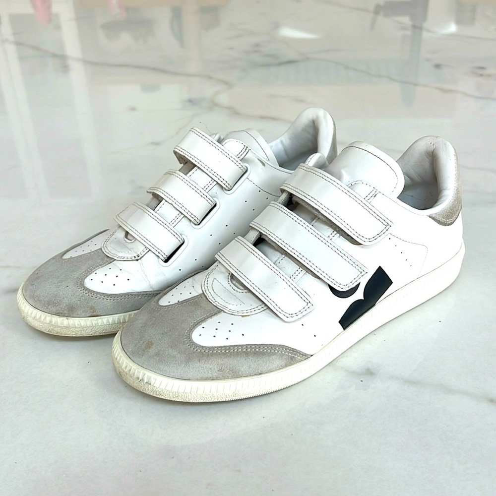 ISABEL MARANT Beth leather logo sneakers 40